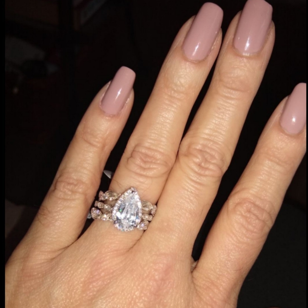 Sterling Silver Pear Shaped Halo Ring